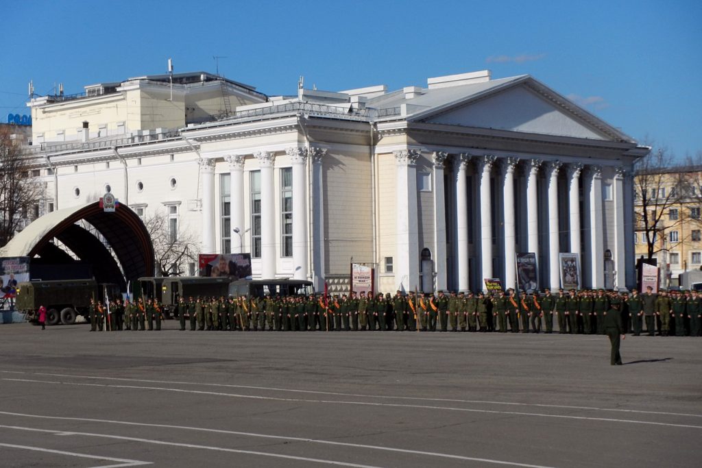 Построение личного состава на репетиции парада Победы - 2015