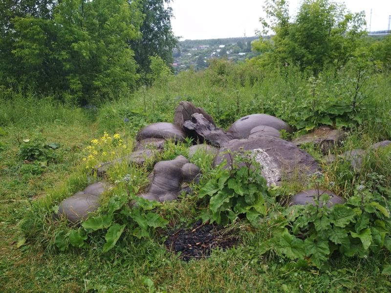 Группа камней на горе в Подчуршинском городище - поход выходного дня в Первомайский, Слободской район